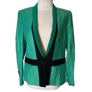 NWT Tim Van Steenbergen BARAKB Jacket linen silk green black sz 40‎